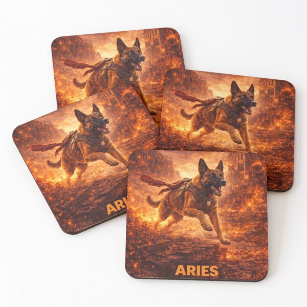 Item preview,  Aries Dog Zodiac Art – No Hesitation Astrology Illustration designed and sold by TroyTheTerrific.