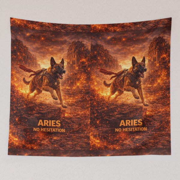 Item preview,  Aries Dog Zodiac Art – No Hesitation Astrology Illustration designed and sold by TroyTheTerrific.