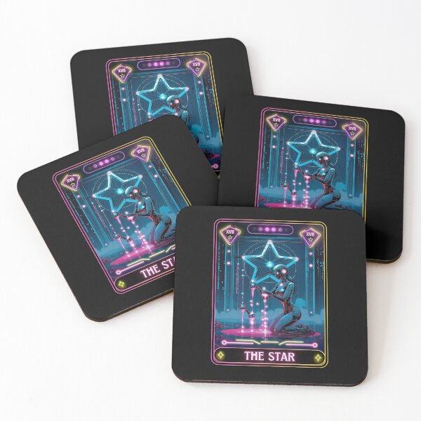 Item preview, The Star Tarot Card | Neon Android Goddess & Cosmic Hope designed and sold by JB-designstudio.