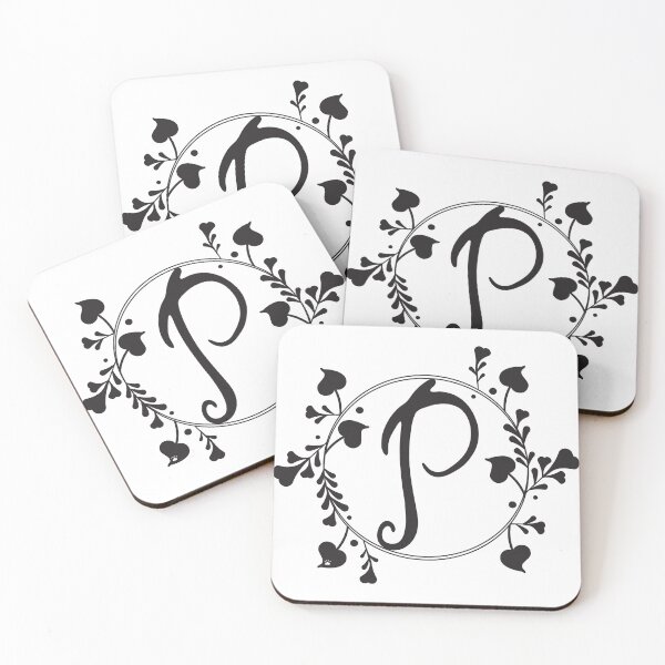 Item preview, P Monogram of hearts and letters in a vine designed and sold by KathyRHuff.