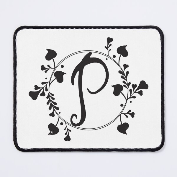 Item preview, P Monogram of hearts and letters in a vine designed and sold by KathyRHuff.