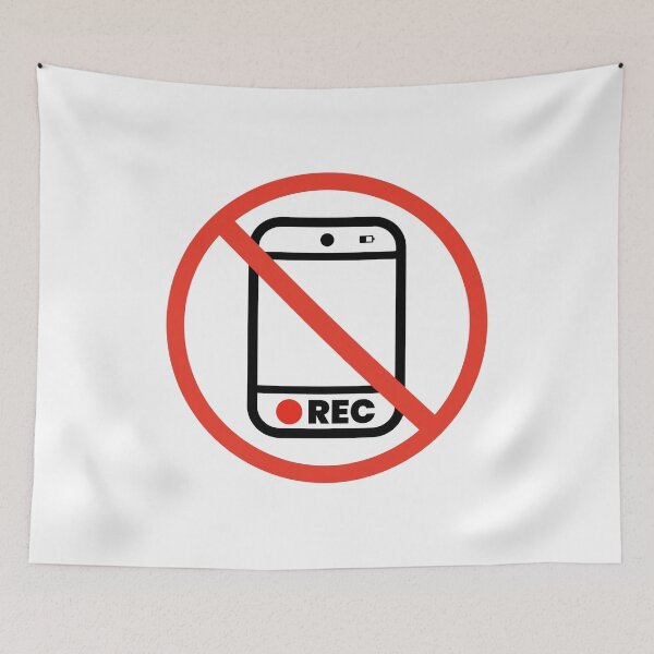 Item preview, No Recording Sign - Phone Ban Icon Symbol designed and sold by Shape Snip Studio.