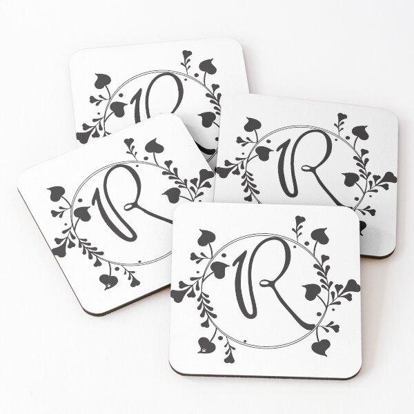 Item preview, R Monogram of hearts and letters in a vine designed and sold by KathyRHuff.