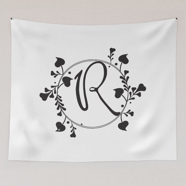 Item preview, R Monogram of hearts and letters in a vine designed and sold by KathyRHuff.