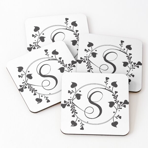Item preview, S Monogram of hearts and letters in a vine designed and sold by KathyRHuff.