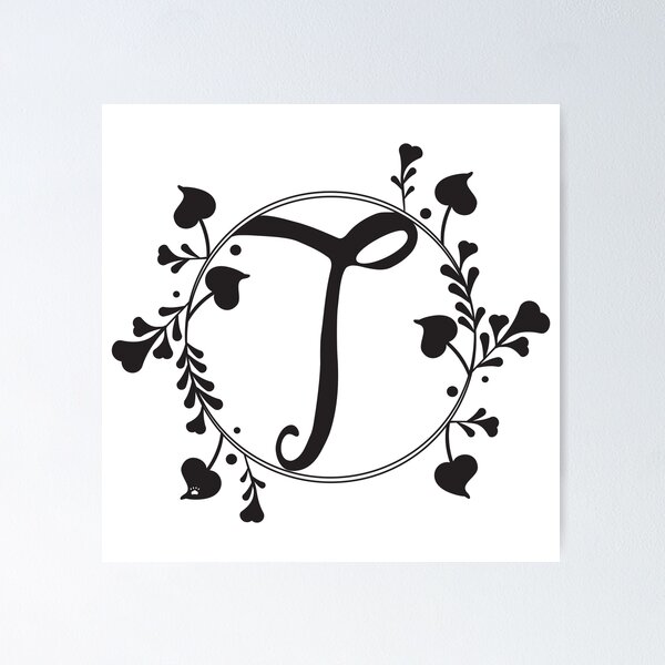 Item preview, T Monogram of hearts and letters in a vine designed and sold by KathyRHuff.