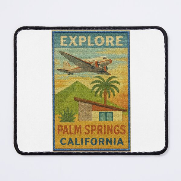 Item preview, Embroidered Explore Palm Springs Vintage Travel Poster  designed and sold by Jeffsredbubble.