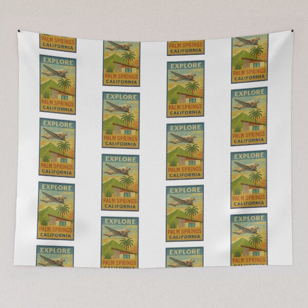 Item preview, Embroidered Explore Palm Springs Vintage Travel Poster  designed and sold by Jeffsredbubble.