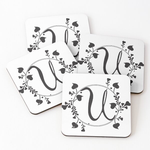 Item preview, U Monogram of hearts and letters in a vine designed and sold by KathyRHuff.