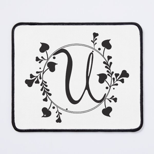 Item preview, U Monogram of hearts and letters in a vine designed and sold by KathyRHuff.