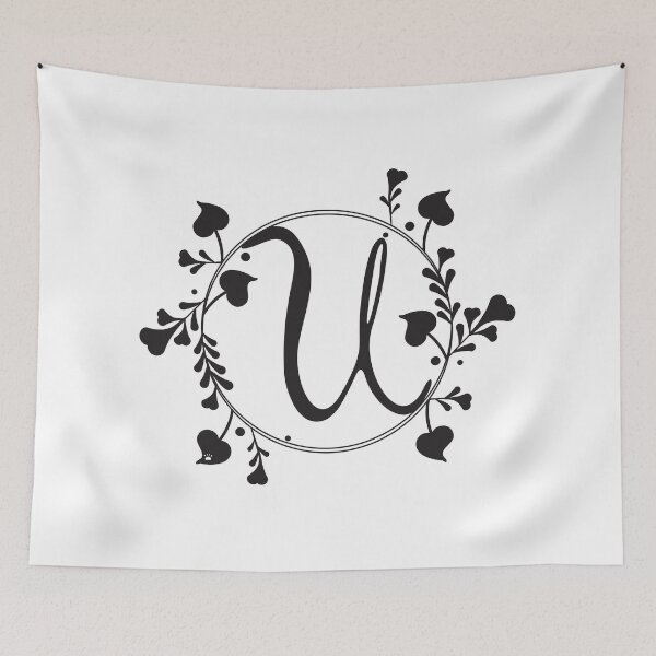 Item preview, U Monogram of hearts and letters in a vine designed and sold by KathyRHuff.
