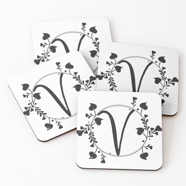 Item preview, V Monogram of hearts and letters in a vine designed and sold by KathyRHuff.