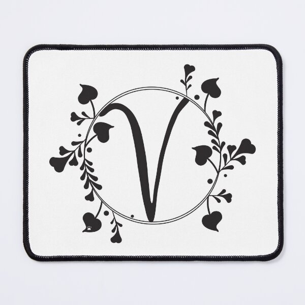 Item preview, V Monogram of hearts and letters in a vine designed and sold by KathyRHuff.