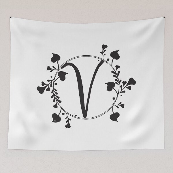 Item preview, V Monogram of hearts and letters in a vine designed and sold by KathyRHuff.