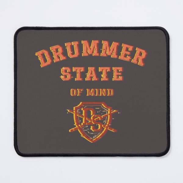 Item preview, Drummer State of Mind Collegiate Varsity Drummer Shield Logo designed and sold by Rhythm Thru Art .