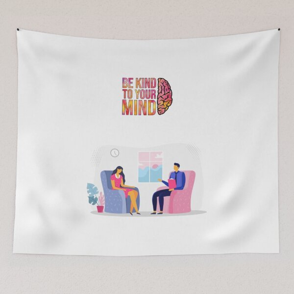 Item preview, Be Kind to Your Mind - Mental Health Awareness Illustration designed and sold by PhantomArtStore.