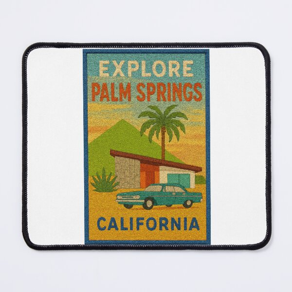 Item preview, Embroidered Palm Springs Vintage Travel Poster designed and sold by Jeffsredbubble.