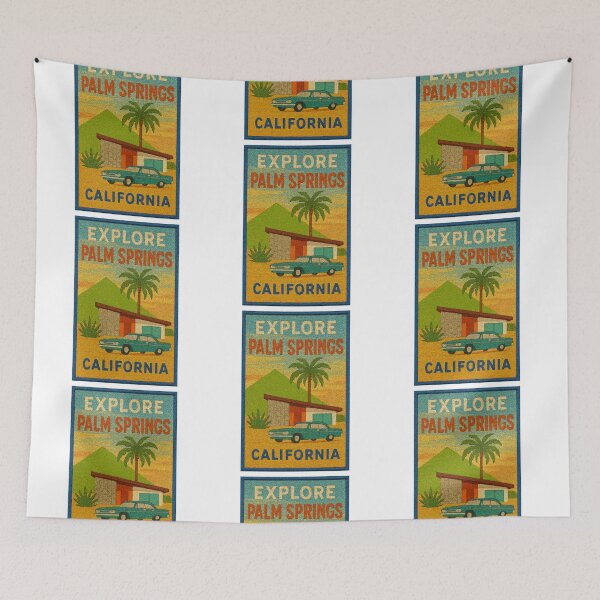 Item preview, Embroidered Palm Springs Vintage Travel Poster designed and sold by Jeffsredbubble.