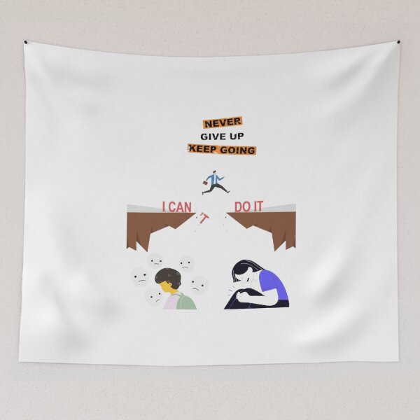 Item preview, Never Give Up - Motivational Leap of Faith Illustration. designed and sold by PhantomArtStore.