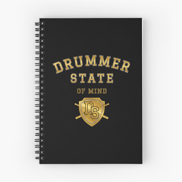 Item preview, Drummer State of Mind Collegiate Varsity Drummer Shield Logo designed and sold by Rhythm Thru Art .