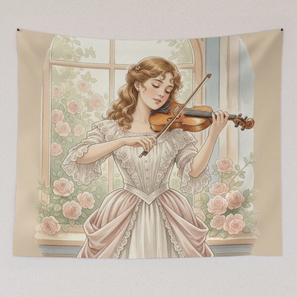 Item preview, Vintage Victorian Violinist Aesthetic Romanticism Music Art designed and sold by MAGICKEY2024.