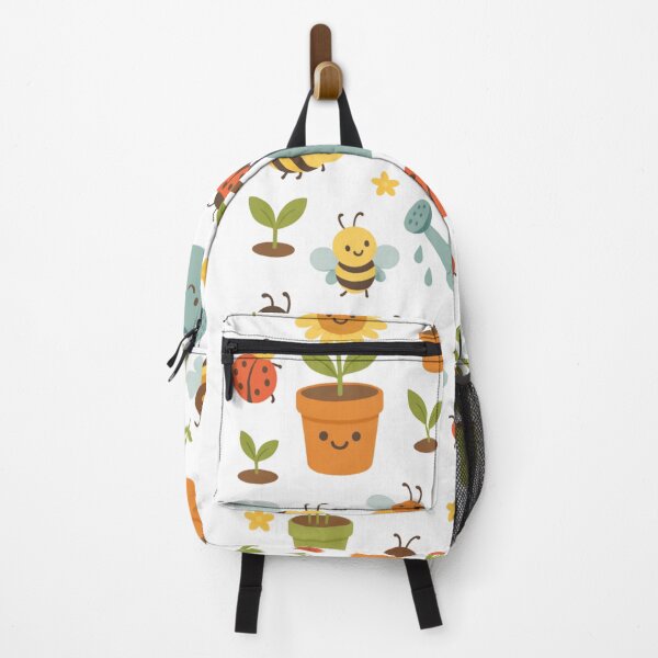 Item preview, Cute Kawaii Plants Bloom Pattern - Bees Ladybugs Snails designed and sold by Heathenicia.