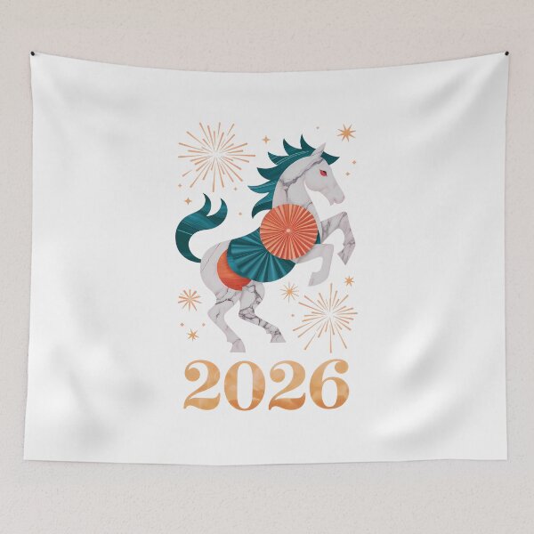 Item preview, Luxurious 2026 Year of the Horse Illustration: Traditional Patterns and Gold Accents designed and sold by pngartpl.