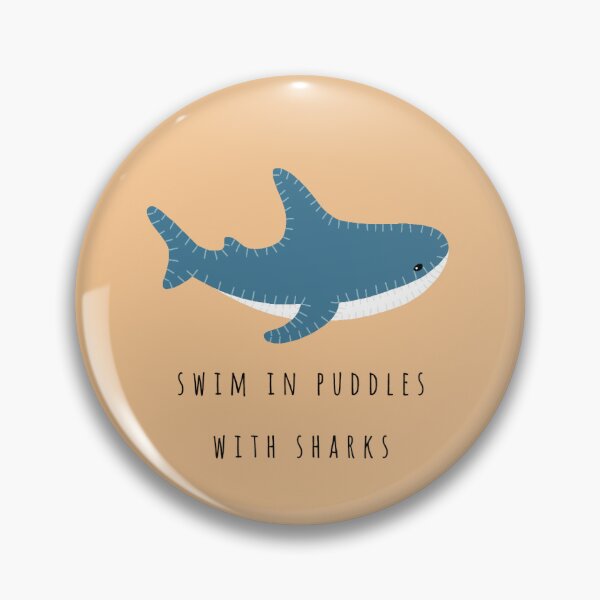 Item preview, Blahaj, Swim In Puddles With Sharks - Seaside - Bears in Trees, Orange  designed and sold by zinesbyscout.
