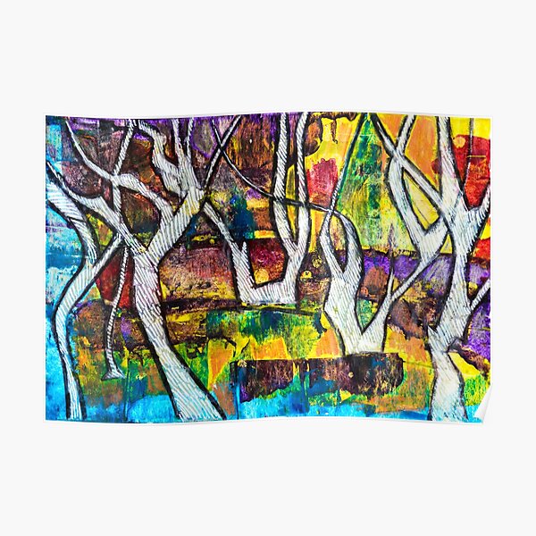 forest by acrylic painting Poster