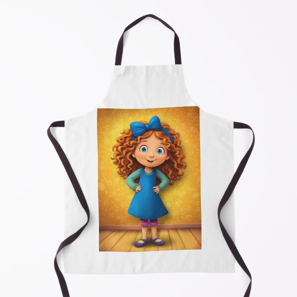 Item preview, Curly Haired Girl in Blue Dress Standing designed and sold by Piotrek0001.