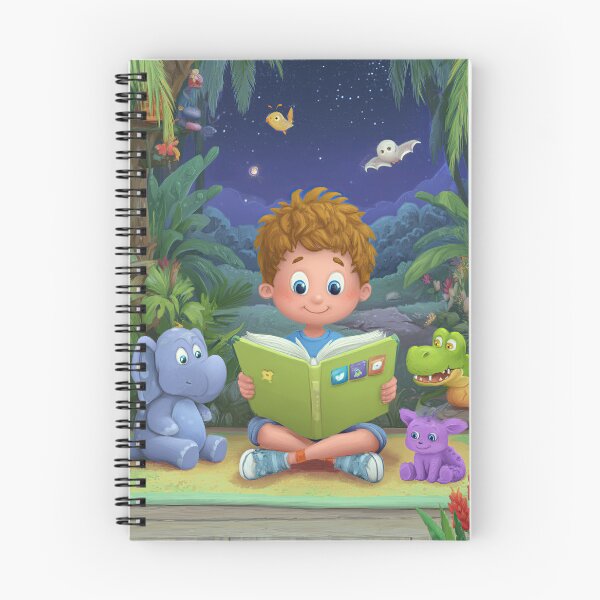 Item preview, Boy Reading Magic Book Under Night Sky designed and sold by Piotrek0001.