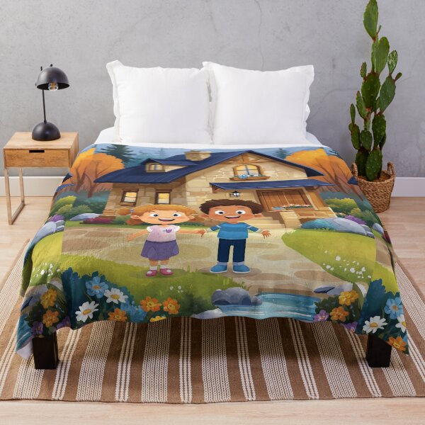 Item preview, Kids Standing in Front of Cozy House designed and sold by Piotrek0001.