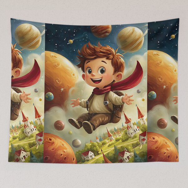 Item preview, Boy Adventurer Standing on Planet in Space designed and sold by Piotrek0001.