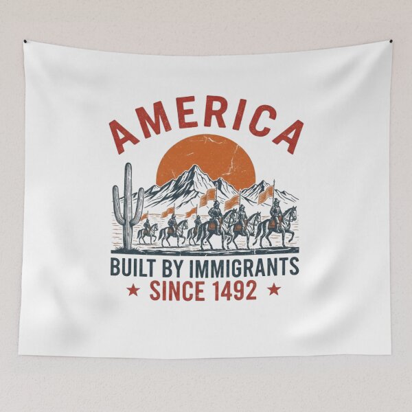 Item preview, America Built By Immigrants Since 1492 , Fourth of July Immigrant Pride , Social Justice Activist , Patriotic Equality designed and sold by MS Pod Studio.