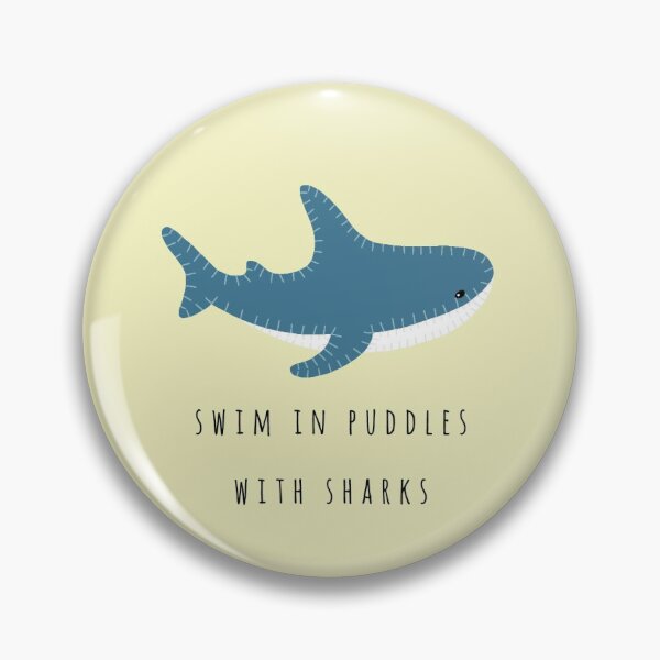 Item preview, Blahaj, Swim In Puddles With Sharks - Seaside - Bears in Trees, Yellow designed and sold by zinesbyscout.