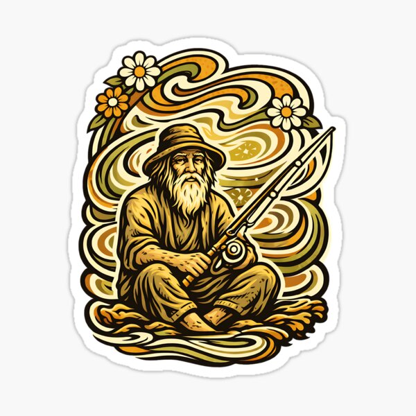 Item preview, Zen Fisherman Vintage Fishing Illustration designed and sold by EimSol.