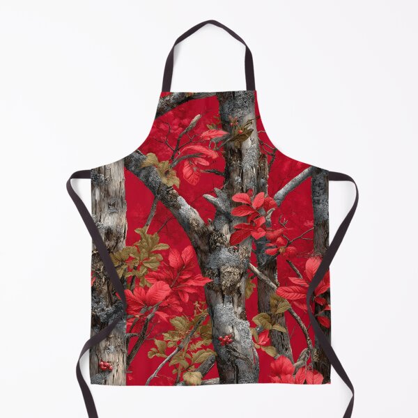 Item preview, Deep Red Camouflage Forest Art with Bark Texture, Red Leaves and Natural Real Tree designed and sold by meganohm.