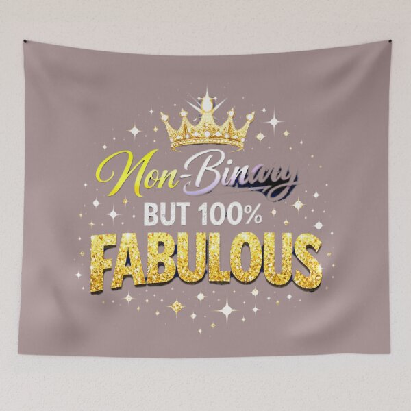 Item preview, Non-Binary But 100% Fabulous Golden Crown Design designed and sold by rainbowgremlin.