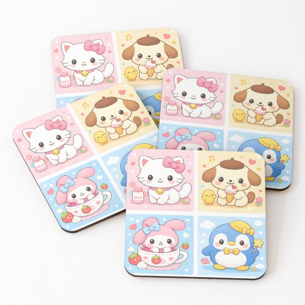 Item preview, cute cuddly animals pastel designed and sold by MoonSproutzz.
