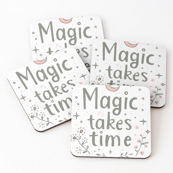 Item preview, Magic Takes Time | Gentle Affirmation Art | Cozy Slow Living Design designed and sold by WrappedUpWhimsy.