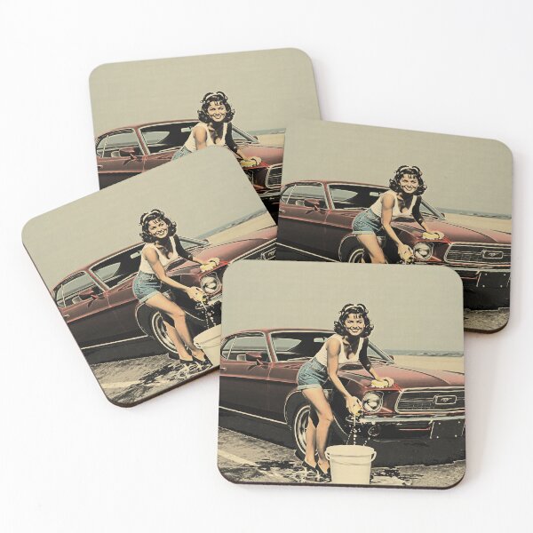 Item preview, Retro Pin-Up Muscle Car Wash designed and sold by SteadyRolling.