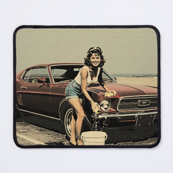 Item preview, Retro Pin-Up Muscle Car Wash designed and sold by SteadyRolling.