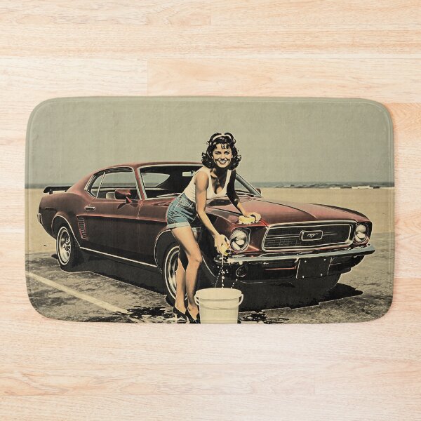 Item preview, Retro Pin-Up Muscle Car Wash designed and sold by SteadyRolling.
