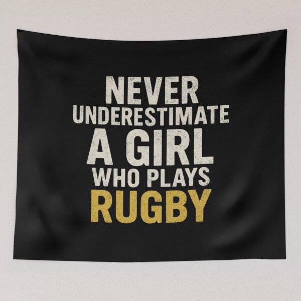 Item preview, Never Underestimate A Girl Who Plays Rugby designed and sold by Meryem Mamouni.