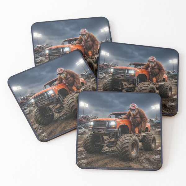 Item preview, Orangutan Drives Monster Car Crushing Pickup Truck designed and sold by Tridentulus.