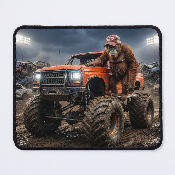 Item preview, Orangutan Drives Monster Car Crushing Pickup Truck designed and sold by Tridentulus.