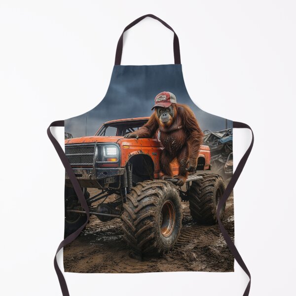 Item preview, Orangutan Drives Monster Car Crushing Pickup Truck designed and sold by Tridentulus.