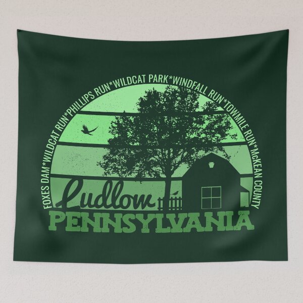 Item preview, Ludlow Pennsylvania Sunset Retro Vintage Local Pride Logo designed and sold by CRHPOD20.