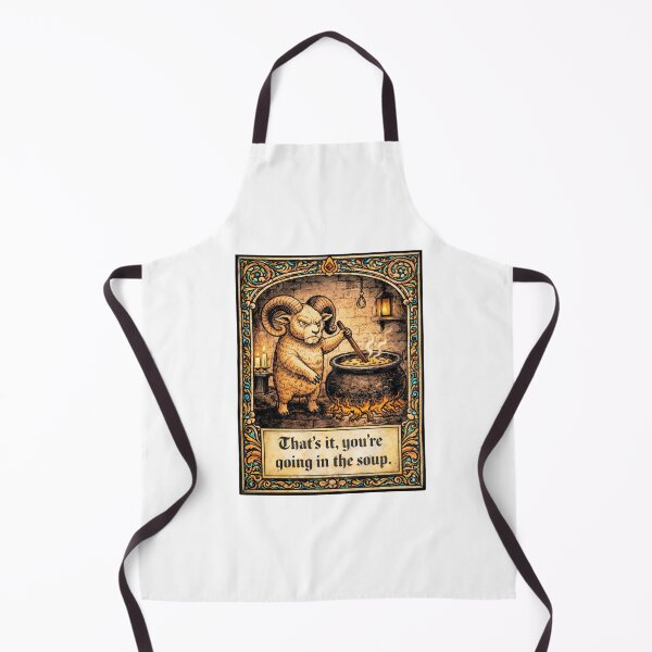 Item preview, That’s It You’re Going in the Soup | Funny Ram Medieval Illustration designed and sold by Senkov.