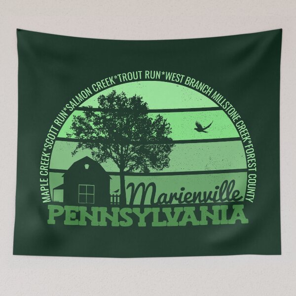 Item preview, Marienville Pennsylvania Sunset Retro Vintage Local Pride Logo designed and sold by CRHPOD20.